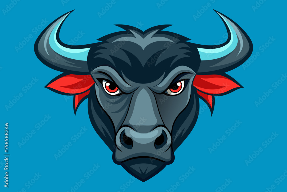 Fototapeta premium bull head vector illustration 