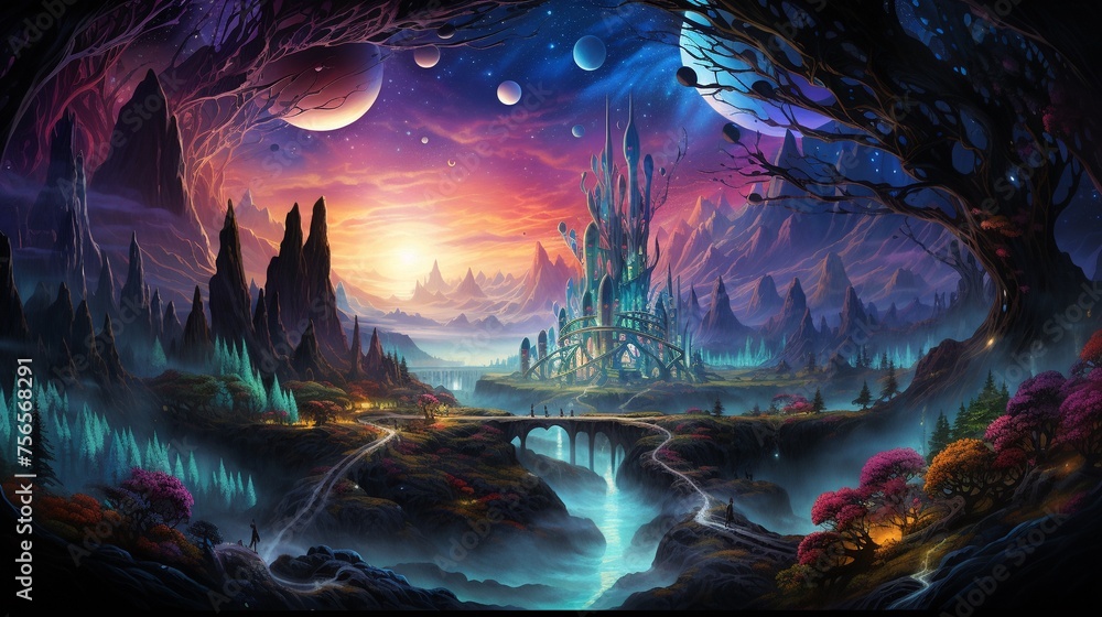 Fantasy worlds come alive with kaleidoscopic colors