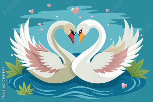 Swan love vector illustration 