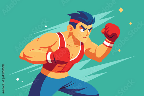 illustration of a boxer man