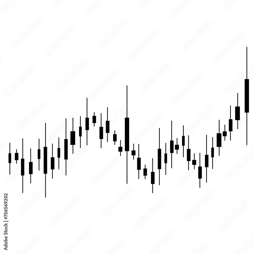 Obraz premium Sillhouette Chart Forex Market