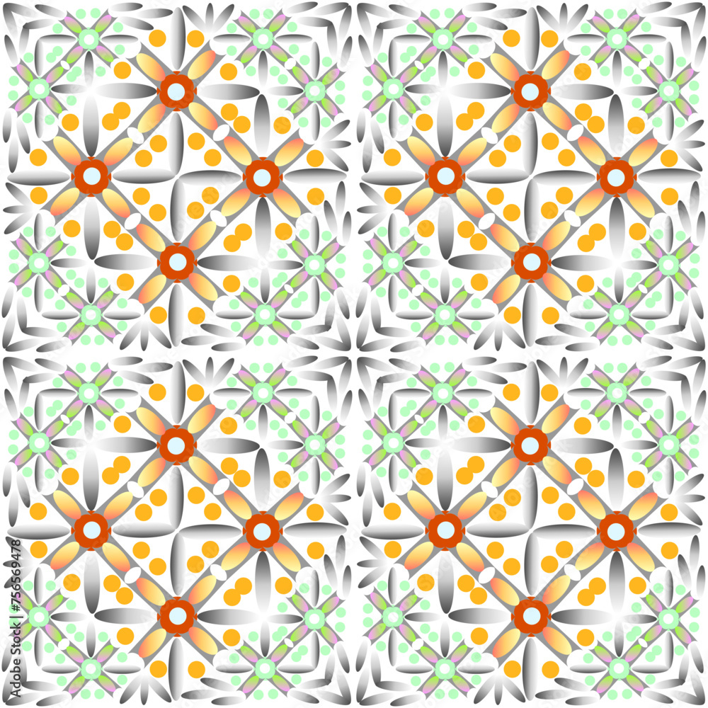 Seamless vector pattern with floral ornament Seamless vector pattern with floral ornament