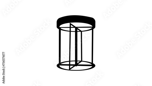 Revolving Door, black isolated silhouette