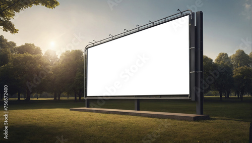 empty huge billboard mockup in the park