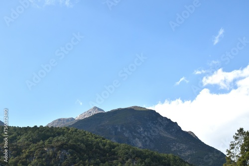 landscape of mountain in bright sky at Lijiang on China