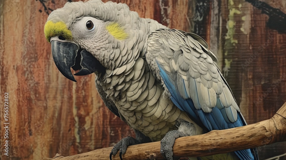 Obraz premium Portrait of a parrot. Hand-drawn illustration. Sepia