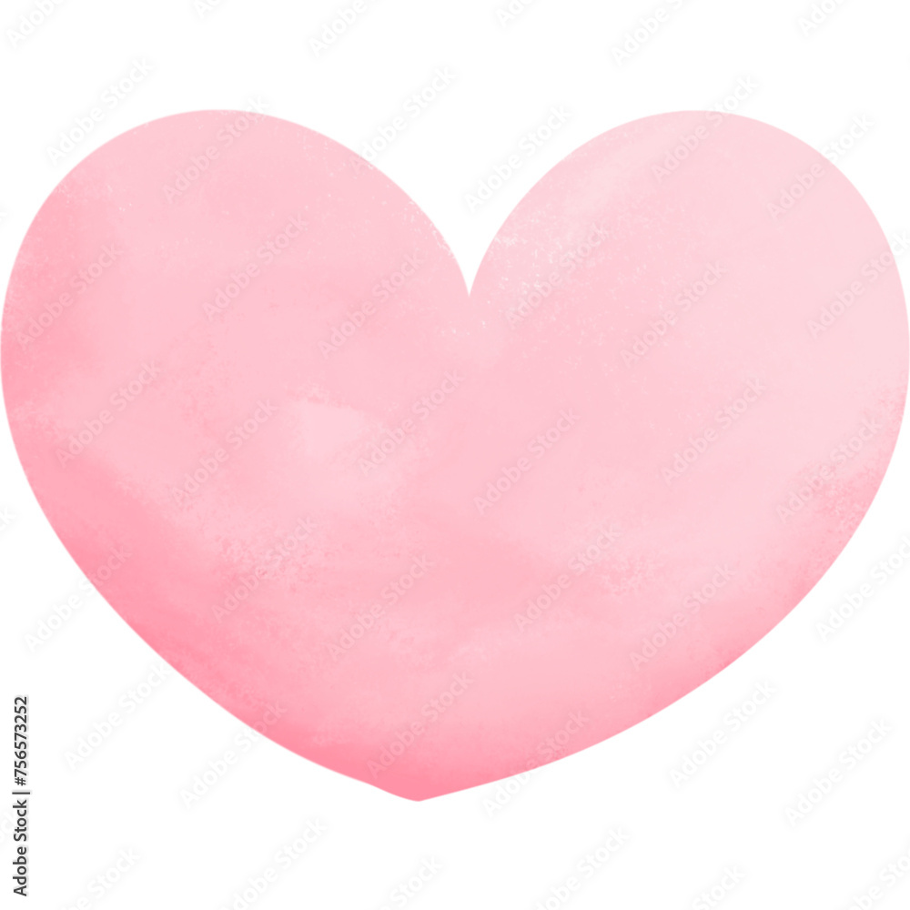 Pink Heart watercolor png file 