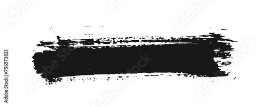 black staine brush, grunge banner, hand drawn splash. Grunge badge brush, hand drawn black