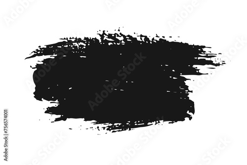 black staine brush, grunge banner, hand drawn splash. Grunge badge brush, hand drawn black