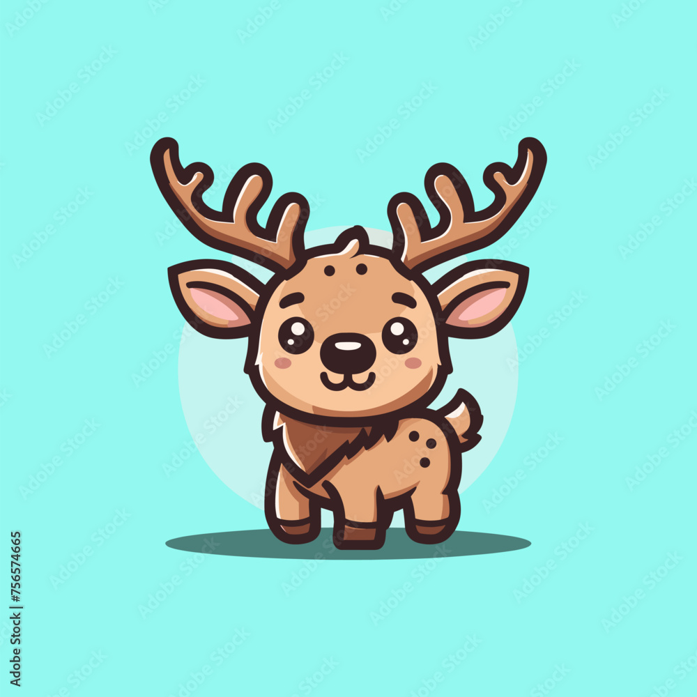 Elk Cute Mascot Logo Illustration Chibi Kawaii is awesome logo, mascot or illustration for your product, company or bussiness Elk Cute Mascot Logo Illustration Chibi Kawaii is awesome logo, mascot or illustration for your product, company or bussiness