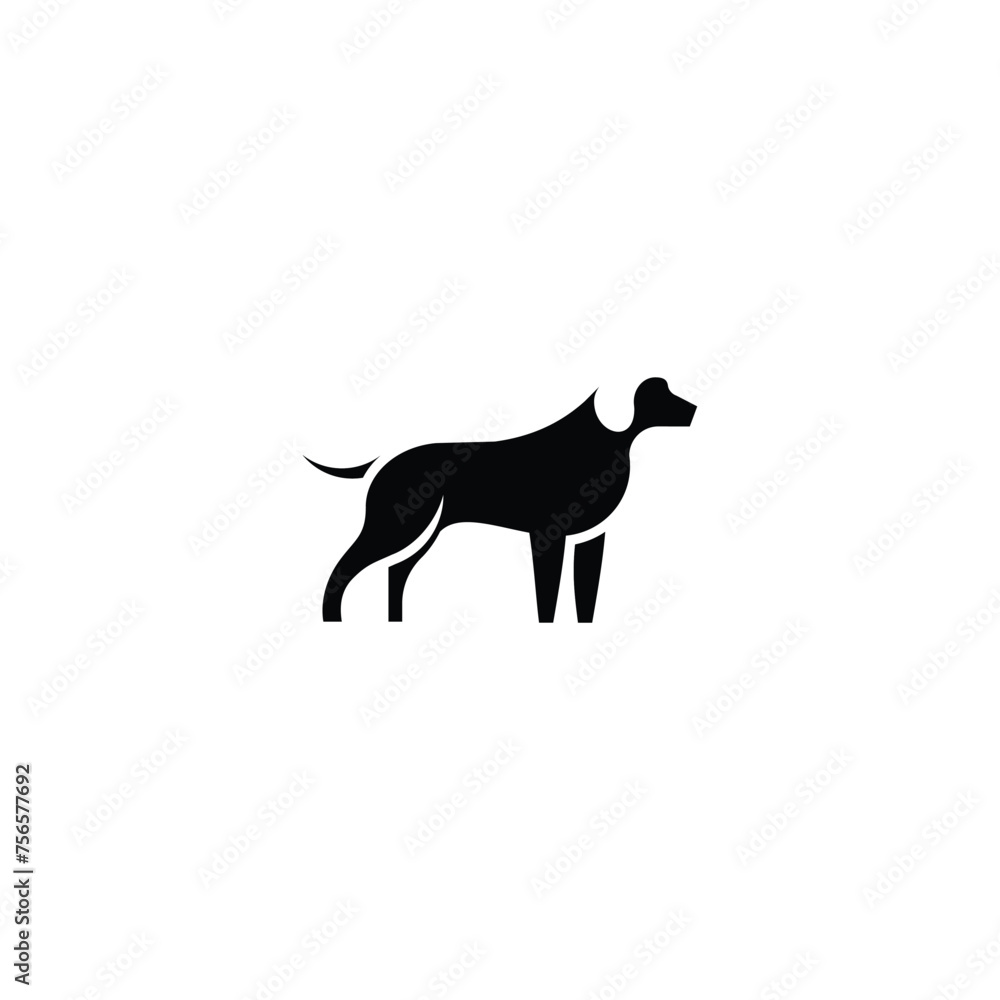 Silhouette of Standing  Dog Logo design