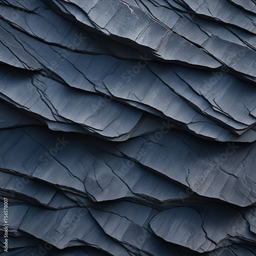 Closeup black charcoal texture background, realistic layered stone, rough surface, carbon materials, abstract photo, nature wallpaper, backdrop design © Anchalee