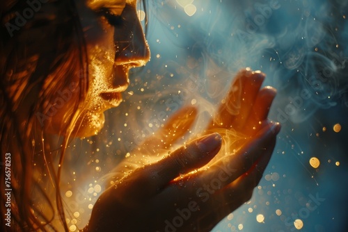 Christian life crisis prayer to god. Woman Pray for god blessing to wishing have a better life. woman hands praying to god with the bible, Generative AI