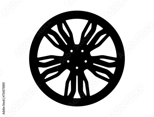 Car wheel rim cover silhouette vector art