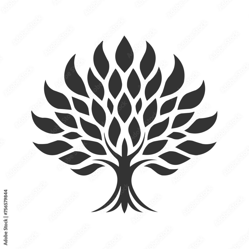 Minimalist Serenity: Bodhi Tree Logo