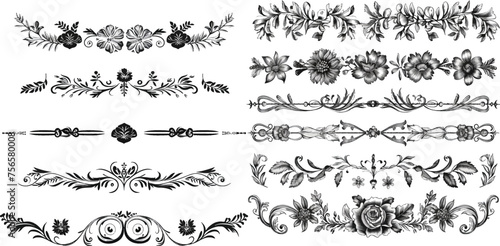The set of hand drawn vector dividers