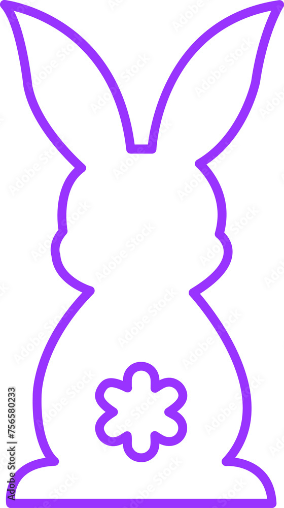 Easter bunny clip art design on plain white transparent isolated background for card, shirt, hoodie, sweatshirt, apparel, tag, mug, icon, poster or badge