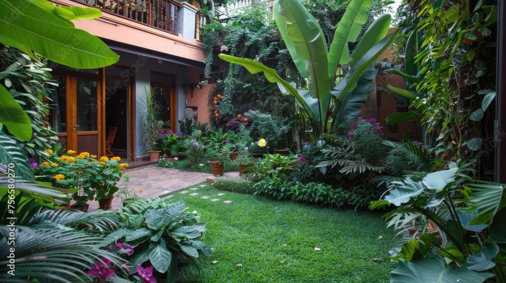 Obraz premium Garden greeen house Generative AI