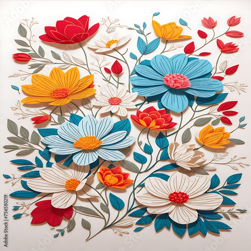 seamless pattern with flowers design 