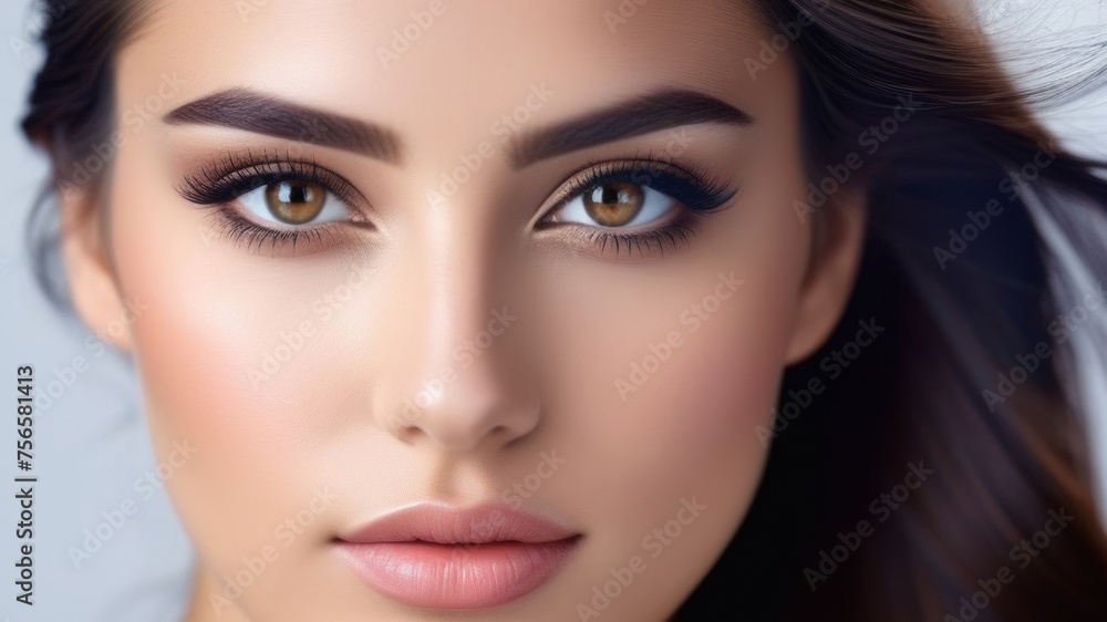 portrait of a very beautiful girl with clean skin and professional makeup. Beauty and health concept portrait of a very beautiful girl with clean skin and professional makeup. Beauty and health concept