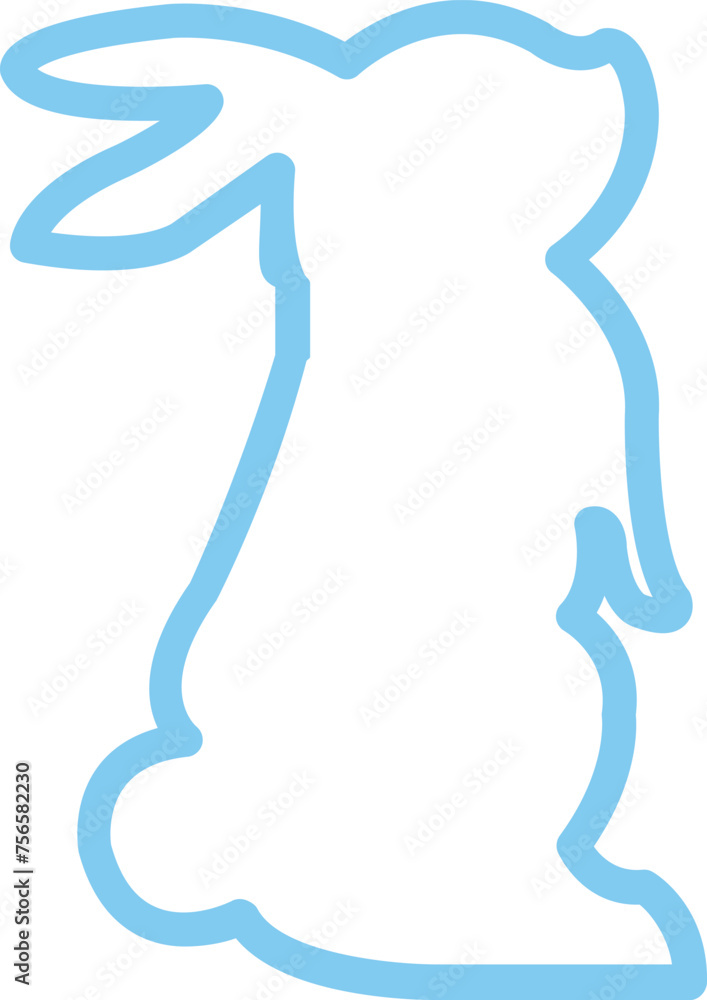 Fototapeta premium Easter bunny clip art design on plain white transparent isolated background for card, shirt, hoodie, sweatshirt, apparel, tag, mug, icon, poster or badge