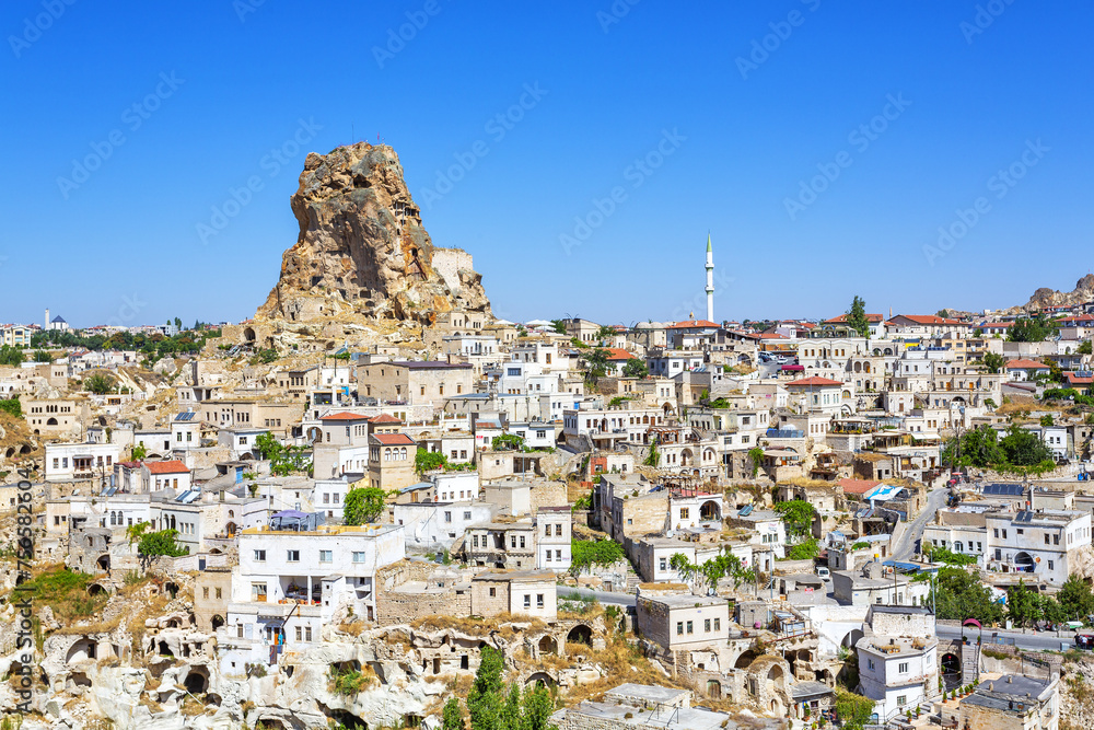 Beautiful view of Ortahisar and its rock castle
