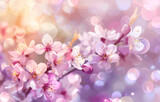 A beautiful vector background with cherry blossoms and pink flowers