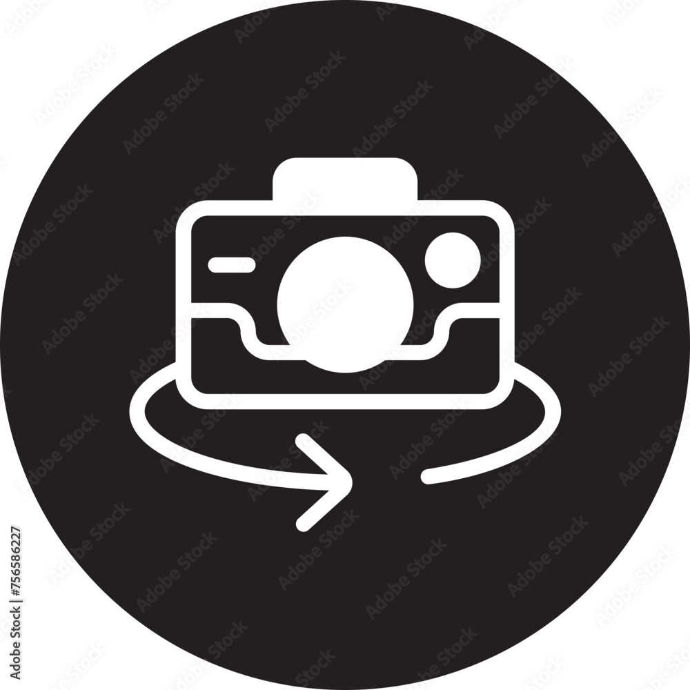 360 camera glyph icon 360 camera glyph icon