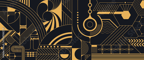 Luxury golden geometric background