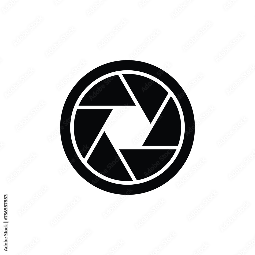 Camera lens flat vector silhouette icon isolated on white background. Element for movie, cinema, film concept. Icon for web design. Camera lens flat vector silhouette icon isolated on white background. Element for movie, cinema, film concept. Icon for web design.