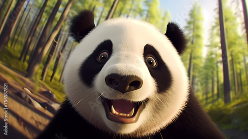 Panda macro photography
