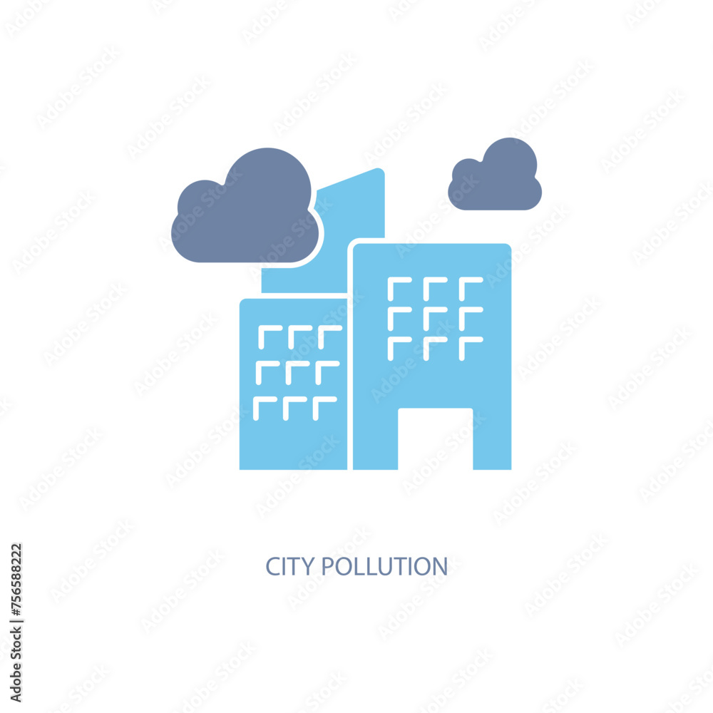 city pollution concept line icon. Simple element illustration. city pollution concept outline symbol design. city pollution concept line icon. Simple element illustration. city pollution concept outline symbol design.