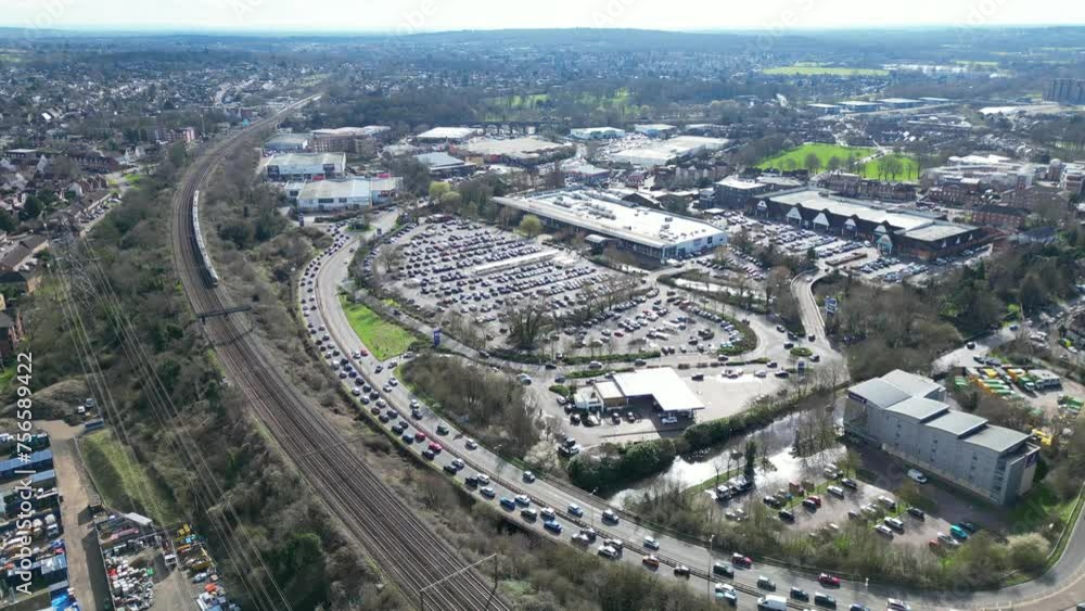 High Angle View of Central Watford City of England UK High Angle View of Central Watford City of England UK