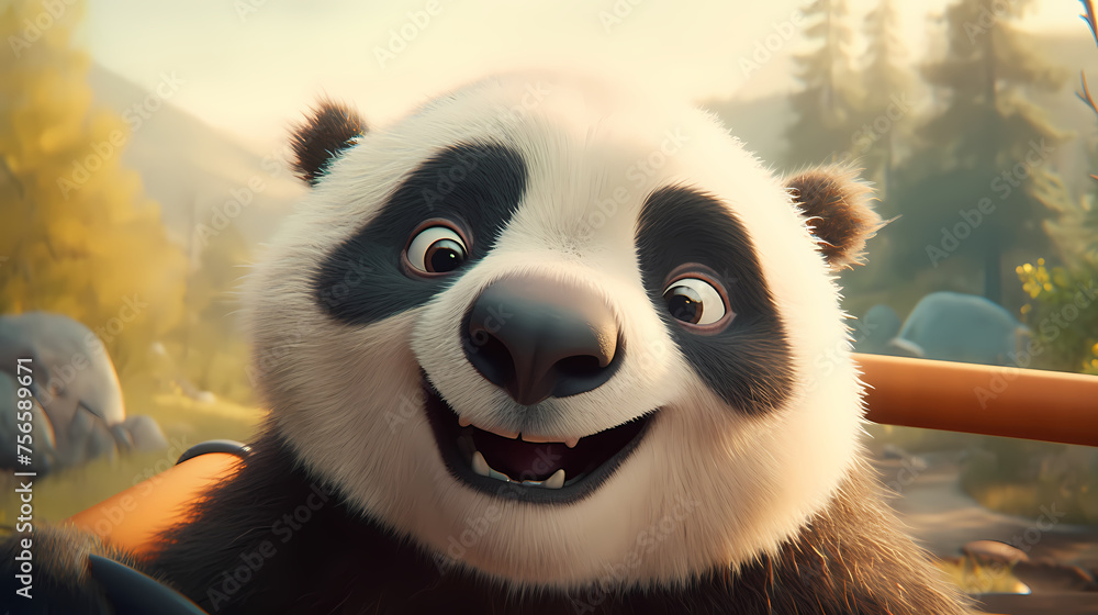 Obraz premium Panda macro photography