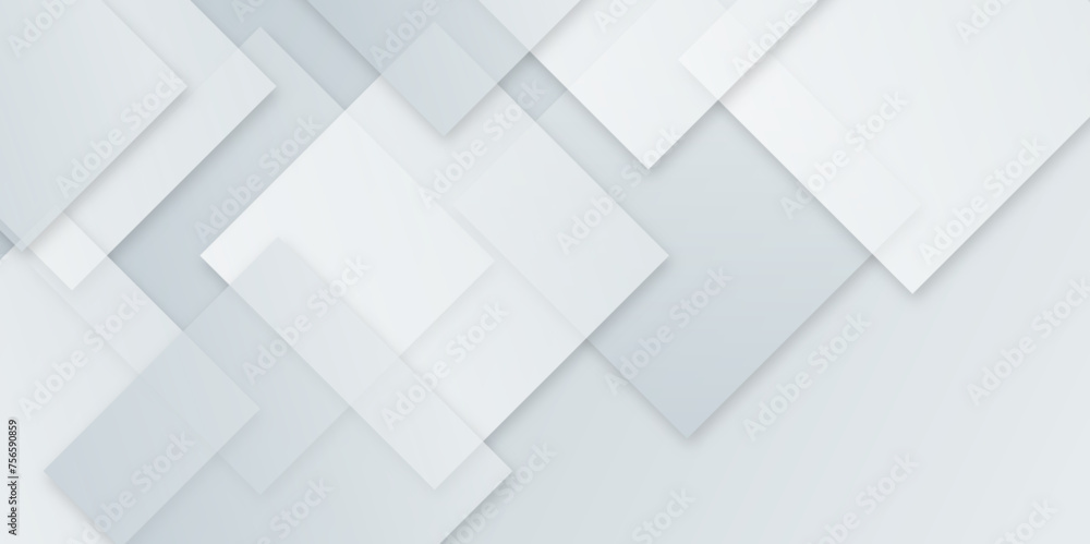 Square pattern on banner with shadow. Abstract white and grey color geometric background with copy space. Modern and minimal concept. You can use for cover, poster, banner web. Square pattern on banner with shadow. Abstract white and grey color geometric background with copy space. Modern and minimal concept. You can use for cover, poster, banner web.