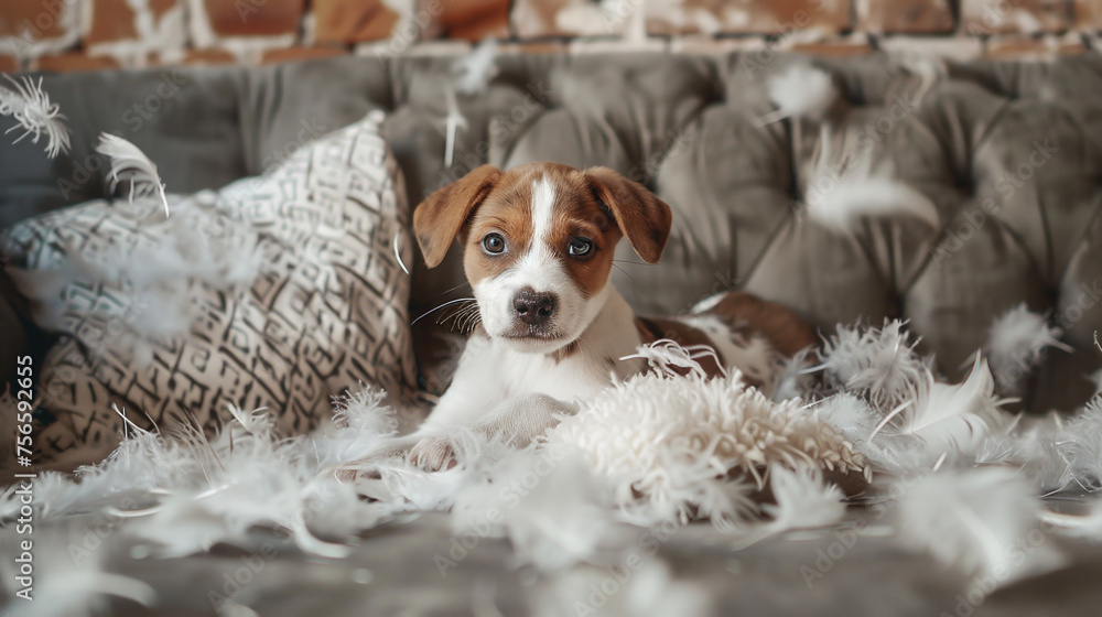 Beagle puppy dog tore pillow. 