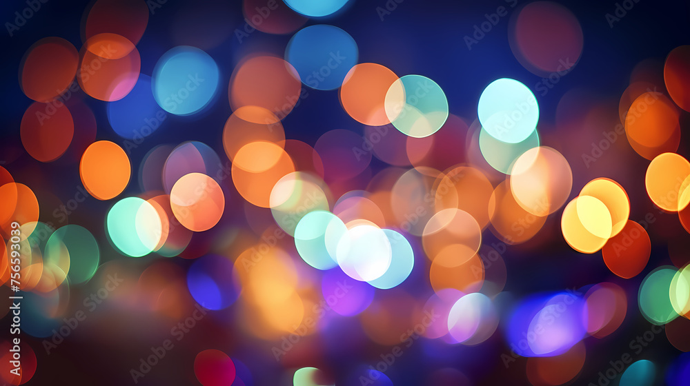 Abstract round colorful bokeh from party lights, Christmas background Abstract round colorful bokeh from party lights, Christmas background