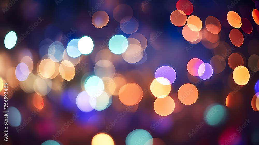 Abstract round colorful bokeh from party lights, Christmas background Abstract round colorful bokeh from party lights, Christmas background