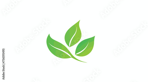 Green leaf health care logo flat vector  © Vector