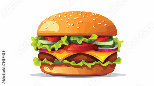 Hamburger icon vector flat design flat vector isolat