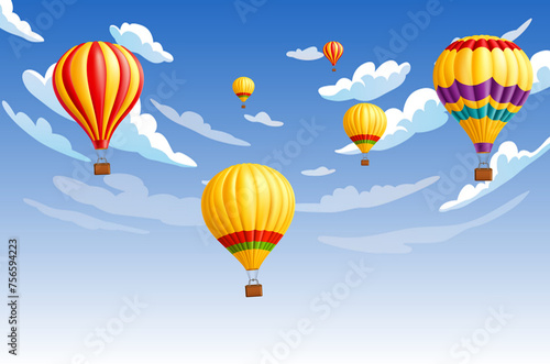 3d wallpaper in the children's room. Mountains. Airplane. Air balloon Wallpaper for the children's room. Pastel colors. 