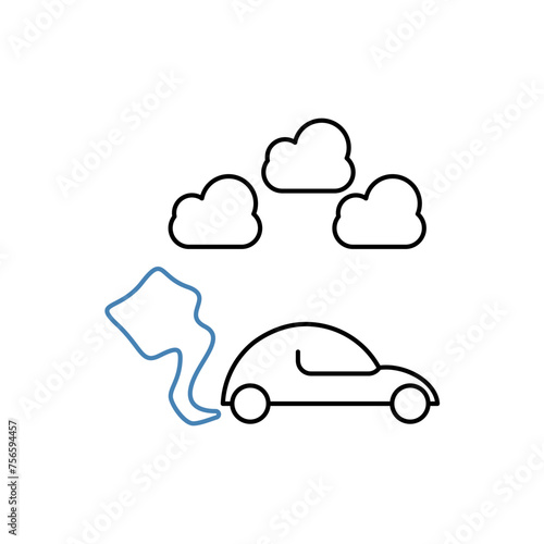 car exhaust concept line icon. Simple element illustration. car exhaust concept outline symbol design.