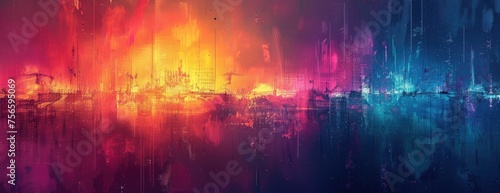 Dynamic Colorful Glitch Abstract Background: Aesthetic Digital Disruption - Wallpaper for the Desktop