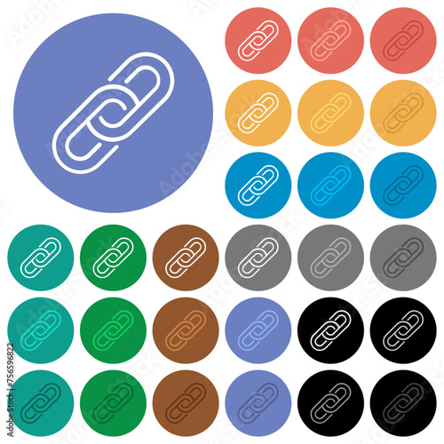 Link outline round flat multi colored icons