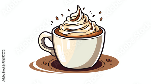Hot chocolate illustration. Doodle style