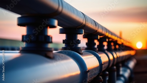 Gas pipes for the oil industry. a clean pipeline for renewable energy production. pipeline for gas or oil, pure hydrogen gas for the production of environmentally friendly electricity.