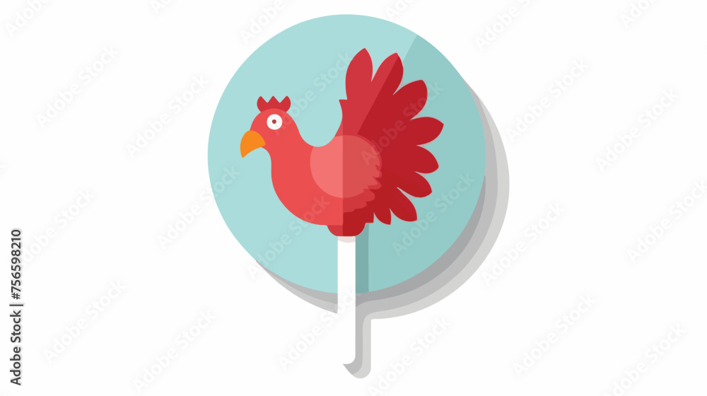Fototapeta premium Icicle cockerel on a stick icon. Lollipop flat vector