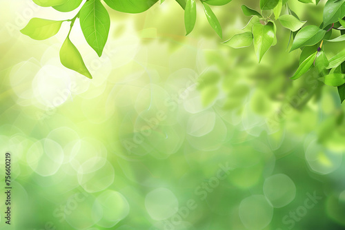 Light green gradient background  minimalistic  simple  flat design  bokeh  with nature