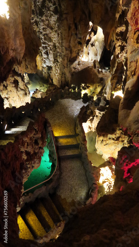 Canvas Print Grutas de Mira de Aire, Leiria, Portugal located in the Natural Park of Serras de Aire e Candeeiros, this cave is 11