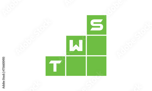 TWS initial letter financial logo design vector template. economics, growth, meter, range, profit, loan, graph, finance, benefits, economic, increase, arrow up, grade, grew up, topper, company, scale